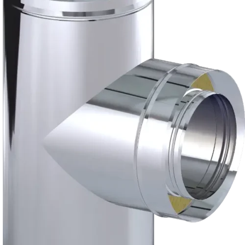 Dinak dubbelwandig RVS T-stuk 80mm