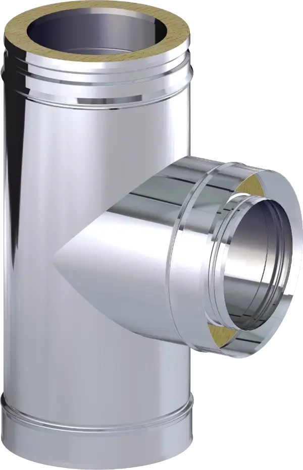 Dinak dubbelwandig RVS T-stuk 80mm