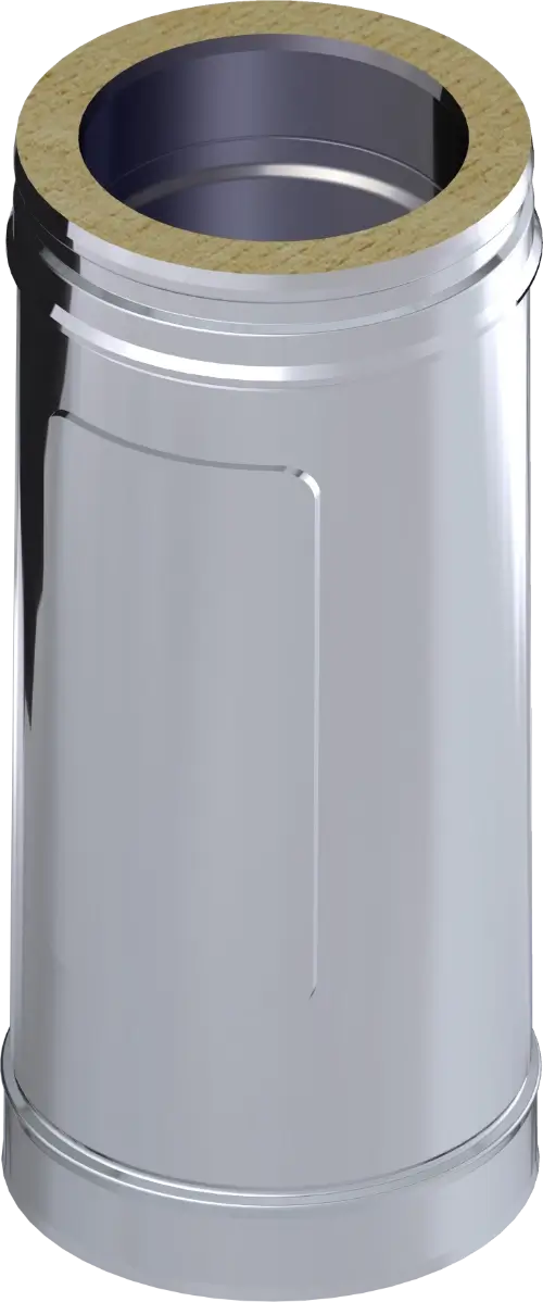 Een metalen buis van 44cm lang| Dinak dubbelwandige RVS buis 44cm 80mm