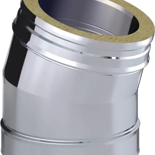 Dinak dubbelwandig RVS 30 graden bocht 80mm