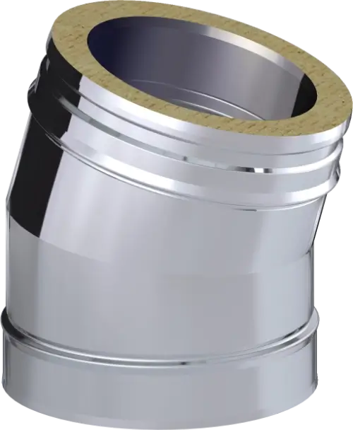 Dinak dubbelwandig RVS 30 graden bocht 80mm