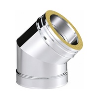 Dinak dubbelwandig RVS 45 graden bocht 80mm