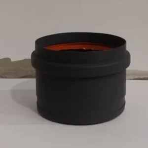 Eind dop voor t stuk mat zwart enkelwandig 80mm