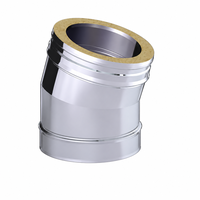 Dinak dubbelwandig RVS 30 graden bocht 80mm