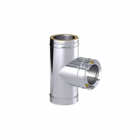 Dinak dubbelwandig RVS T-stuk 80mm