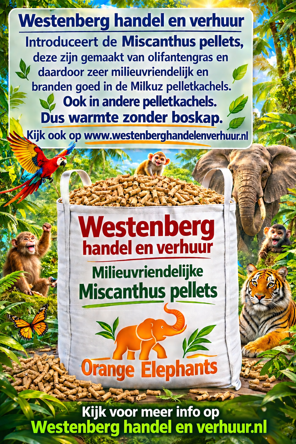 Miscanthus(olifantengras) pellets