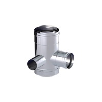 t-stuk met lucht links en dop rvs diflux T-stuk met lucht aanvoer links